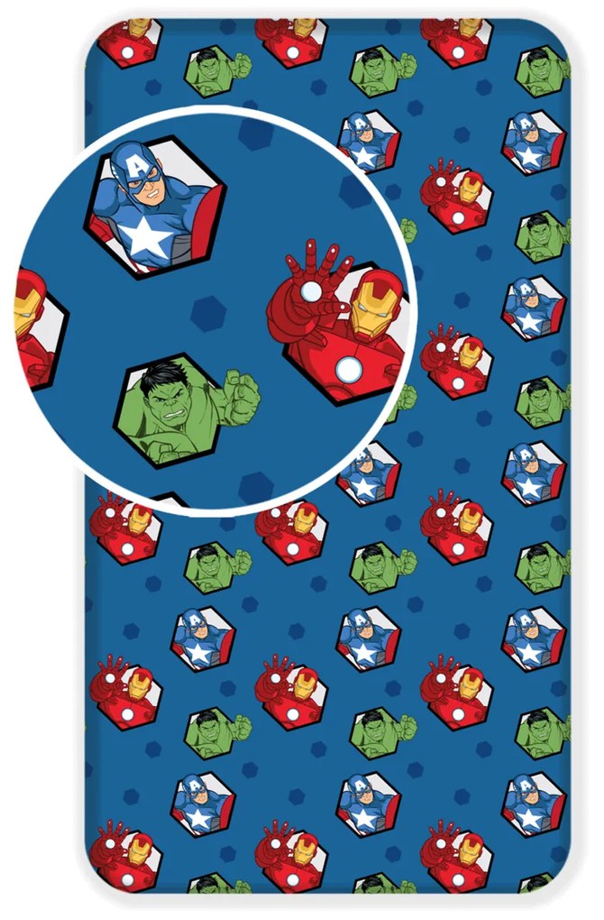 Jerry Fabrics Bavlnené prestieradlo Avengers 03, 90 x 200 cm