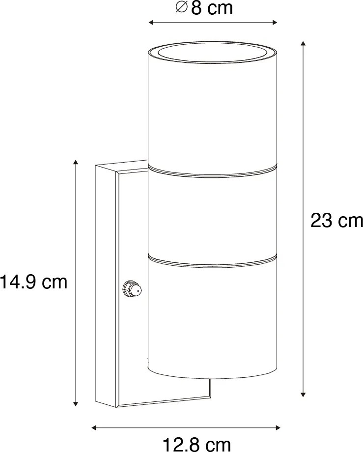 Vonkajšie nástenné svietidlo čierne 2 svietidlo AR70 so senzorom svetlo-tma - Duo