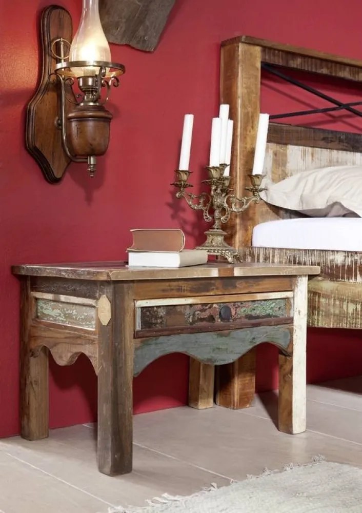 Bighome - OLDTIME Nočný stolík 60x40 cm, staré drevo