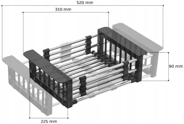 Teleskopický odkvapkávač 322101A sivý