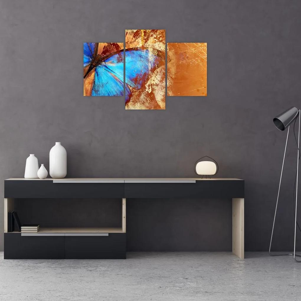 Obraz - Modrý motýľ (90x60 cm)