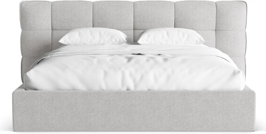 Sivá čalúnená dvojlôžková posteľ s úložným priestorom s roštom 180x200 cm Eric – Micadoni