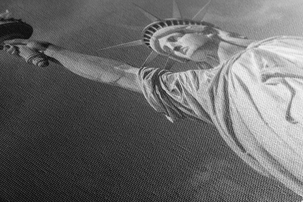 Obraz Socha slobody v čiernobielom prevedení - 120x80
