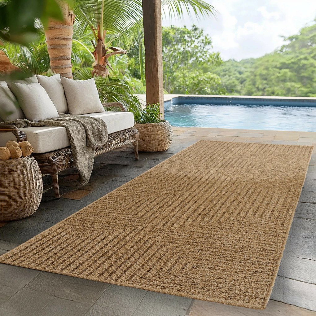 Kusový koberec Timber 1404 beige - na von aj na doma, 120x170, béžová, chodba / predsieň, Ayyildiz