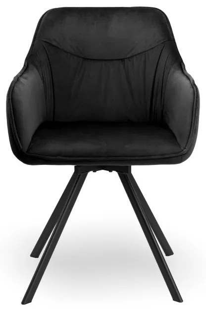 Jedálenská stolička SYDNEY zamatová, čierna