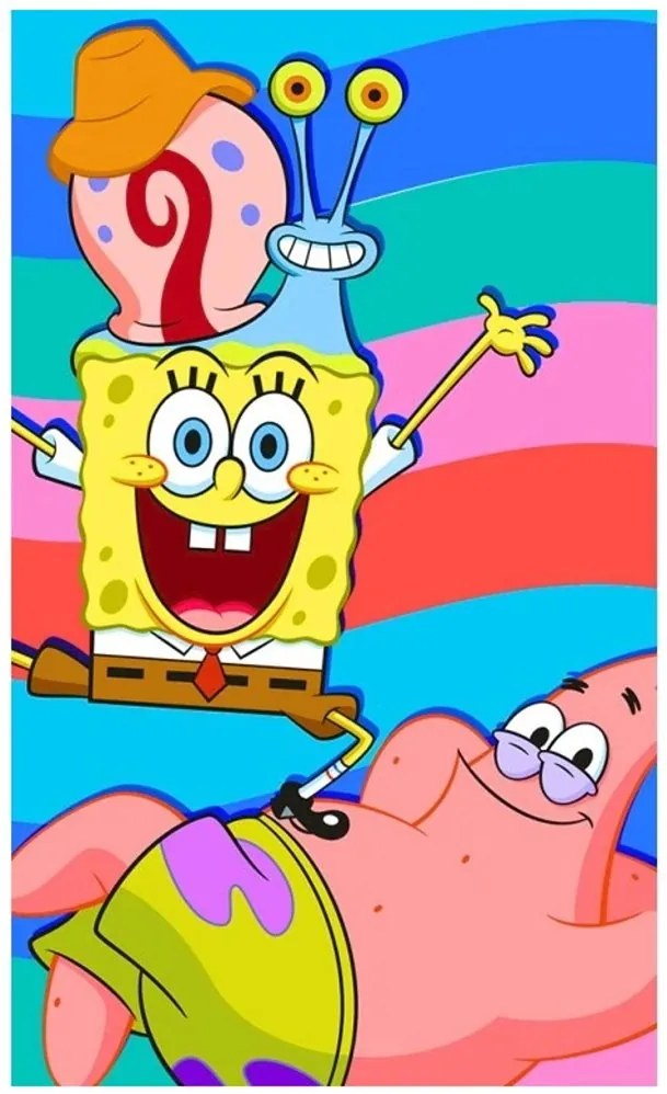 Detský uterák SpongeBob s Patrikom a Garym - 100% bavlna - 30 x 50 cm