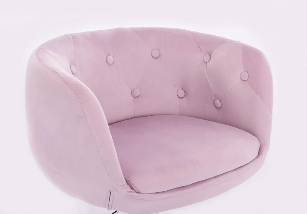 LuxuryForm DESIGN Kreslo MONTANA VELUR na striebornej podstave s kolieskami - levanduľa