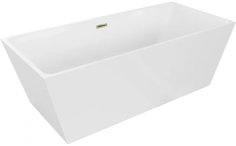 Mexen Lita, voľne stojaca vaňa 170 x 75 cm, biela, zlatý lesklý prepad, 52121707500-50