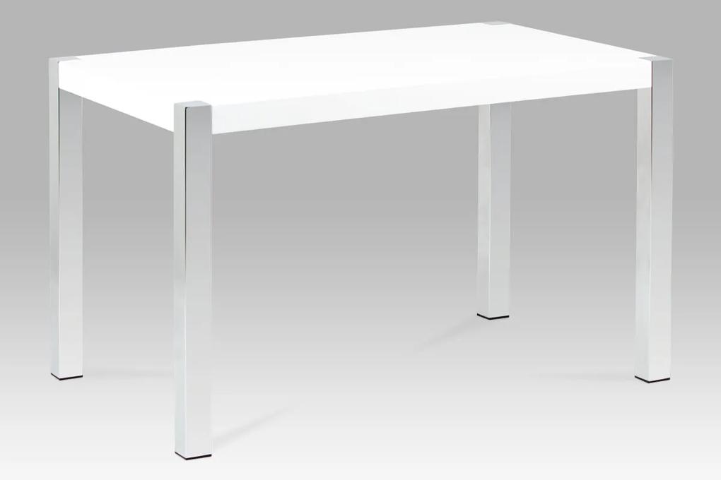 jedálenský stôl 120x75x75x6cm, biely, chróm