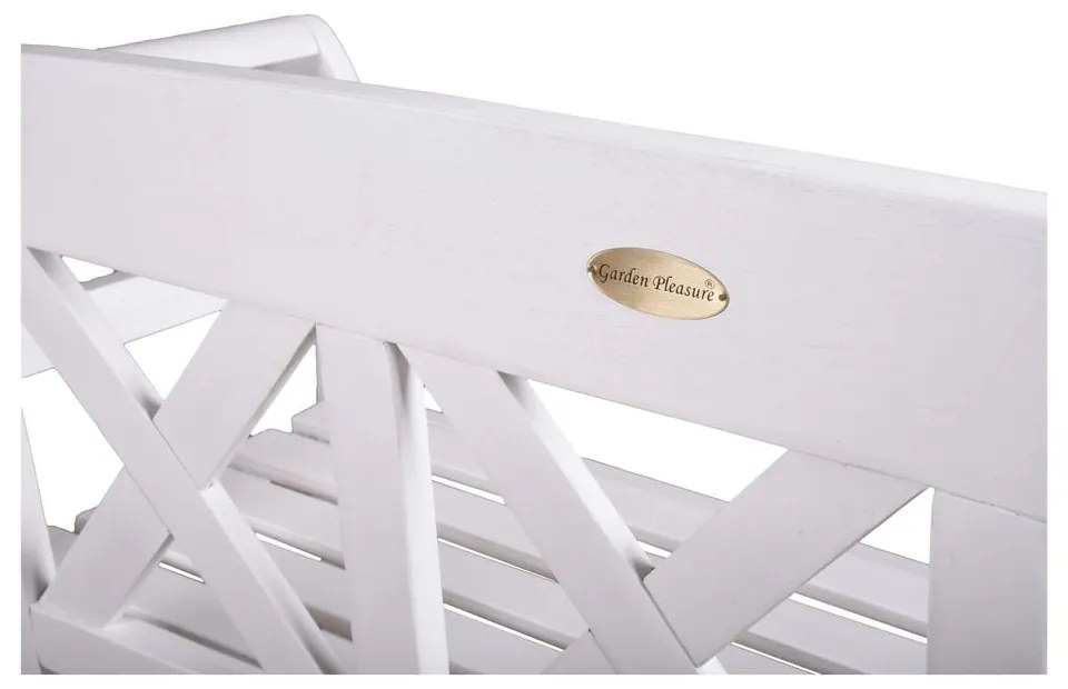 Biela drevená záhradná lavica Vancouver - Garden Pleasure
