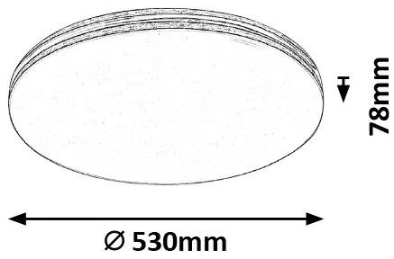 RABALUX Stropné svietidlo LED s pruhmi OSCAR, 36 W, denné biele, 53 cm, okrúhle