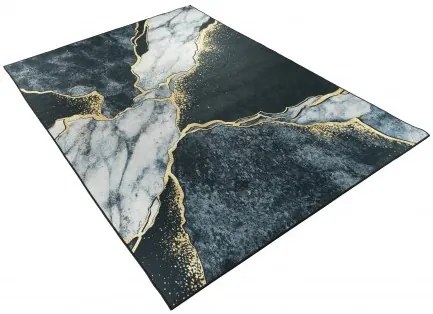 Koberec CRYSTAL PRINT tmavozelený / zlatý