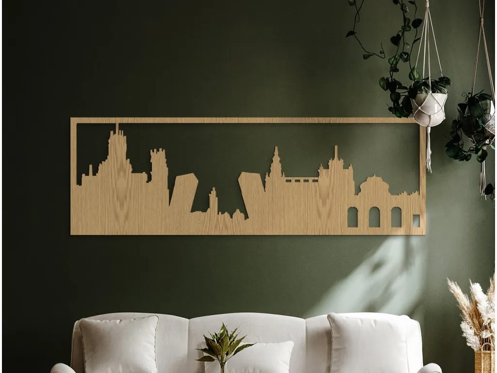 drevko Obraz Madrid panoráma Rozmer obrazu: 29,5 x 89 cm, Farba dekorácie: Čierna