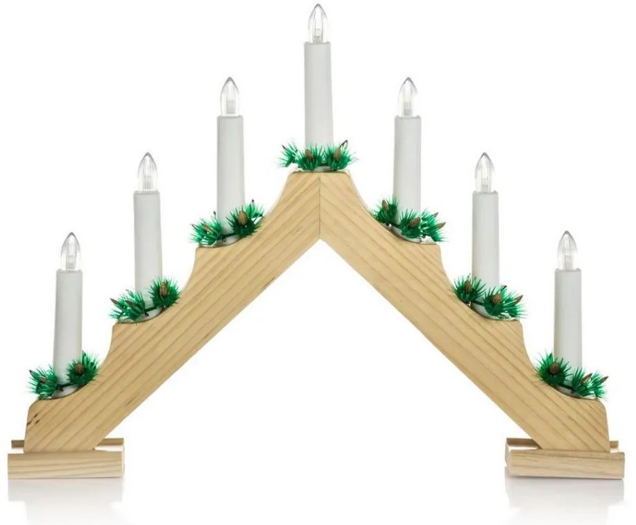 Retlux - LED Vianočný svietnik 7xLED/2,6W/230V drevo