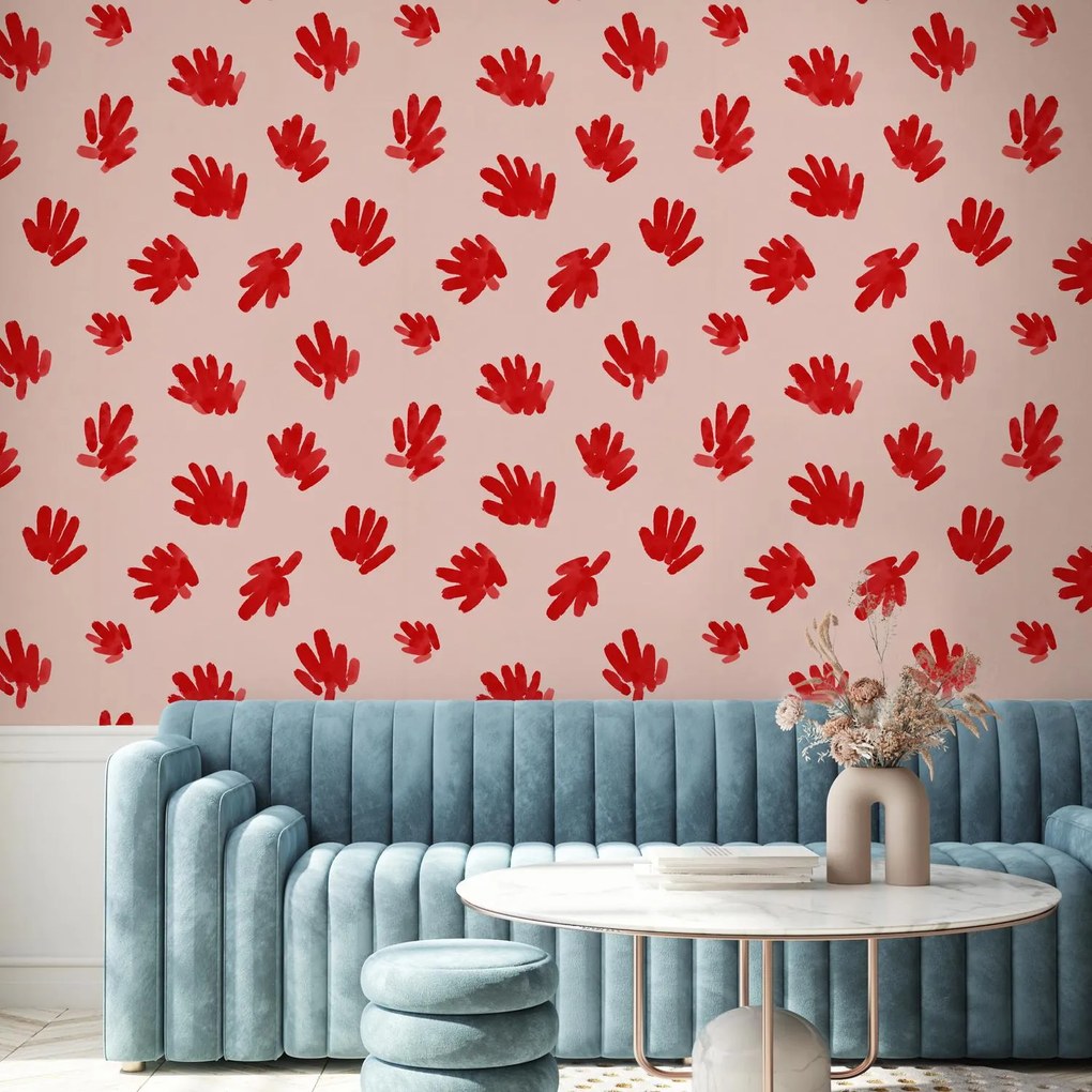 Fototapeta - Abstraktné červené odtlačky (147x102 cm)