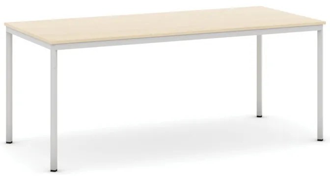 Jedálenský stôl, 180x80 cm, sivá podnož, breza