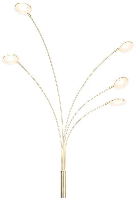 Dizajnová stojaca lampa mosadz vrátane LED 5-žiarovková - Sixties Trento