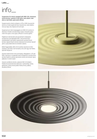 Redo 01-3044 - LED luster na lanku LAKE LED/13W/230V CRI 90 pr. 50 cm biely