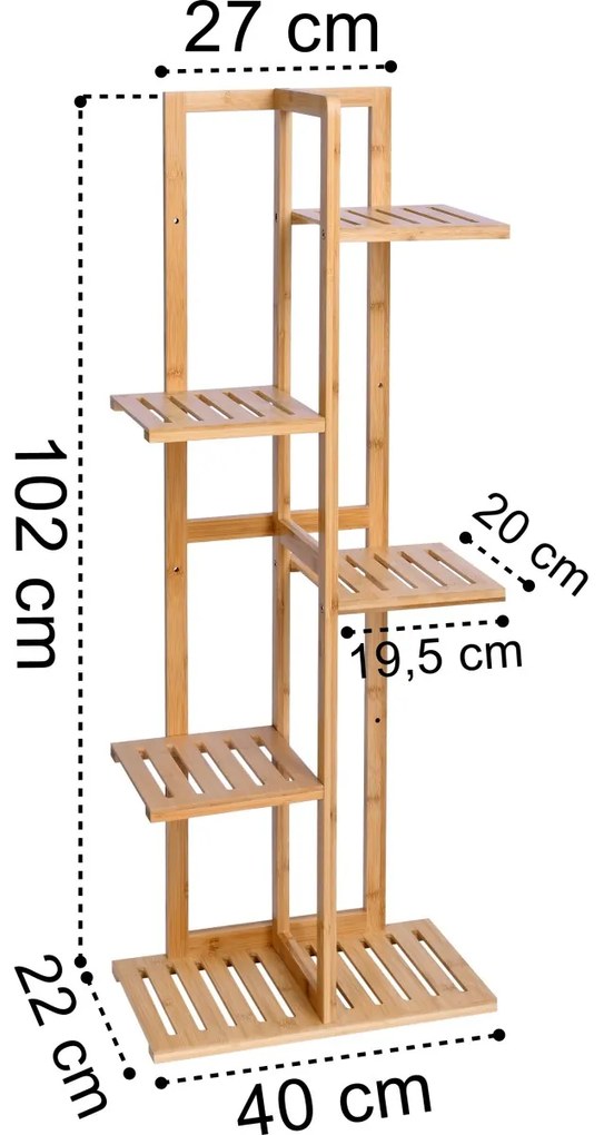 Bambusový stojan na kvety GUTREN hnedý