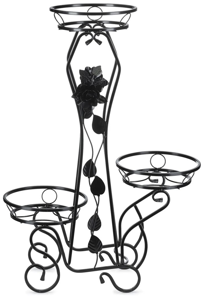 STOJAN NA KVETINÁČ ROSE 92X28X65 CM ČIERNA
