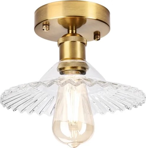 Prisadený luster TRISH 1xE27/15W/230V zlatý/priehľadný