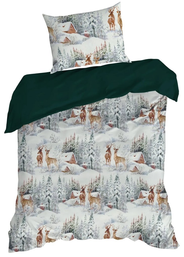 VIANOČNÉ OBLIEČKY Z MIKROVLÁKNA FAIRYLAND 160X200 CM, 2 KS 70X80 CM VZOROVANÉ