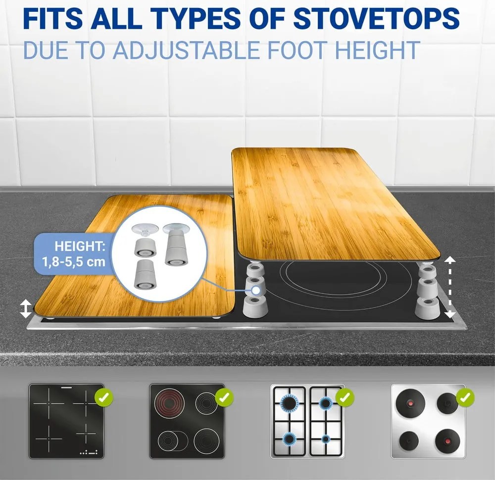 Kryty na sporák z tvrdeného skla v súprave 2 ks 52x30 cm Wooden – Maximex