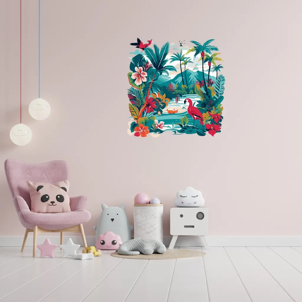 PIPPER. Farebná džungľa - textilná nálepka na stenu Veľkosť: 60 cm