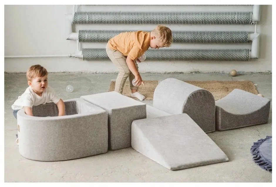 Krémové menčestrové penové ihrisko 250x45x30 cm Montessori – Meowbaby