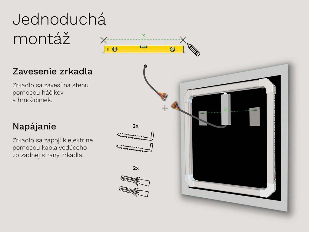 Zrkadlo do kúpeľne s LED osvetlením M16