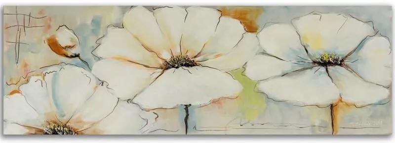 Obraz CARO - Two Flowers And Bud 50x20 cm