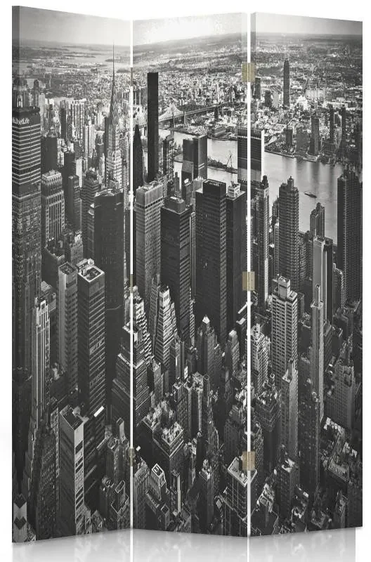 Gario Paraván Manhattan v čiernej a bielej farbe Rozmery: 145 x 170 cm, Prevedenie: Klasický paraván