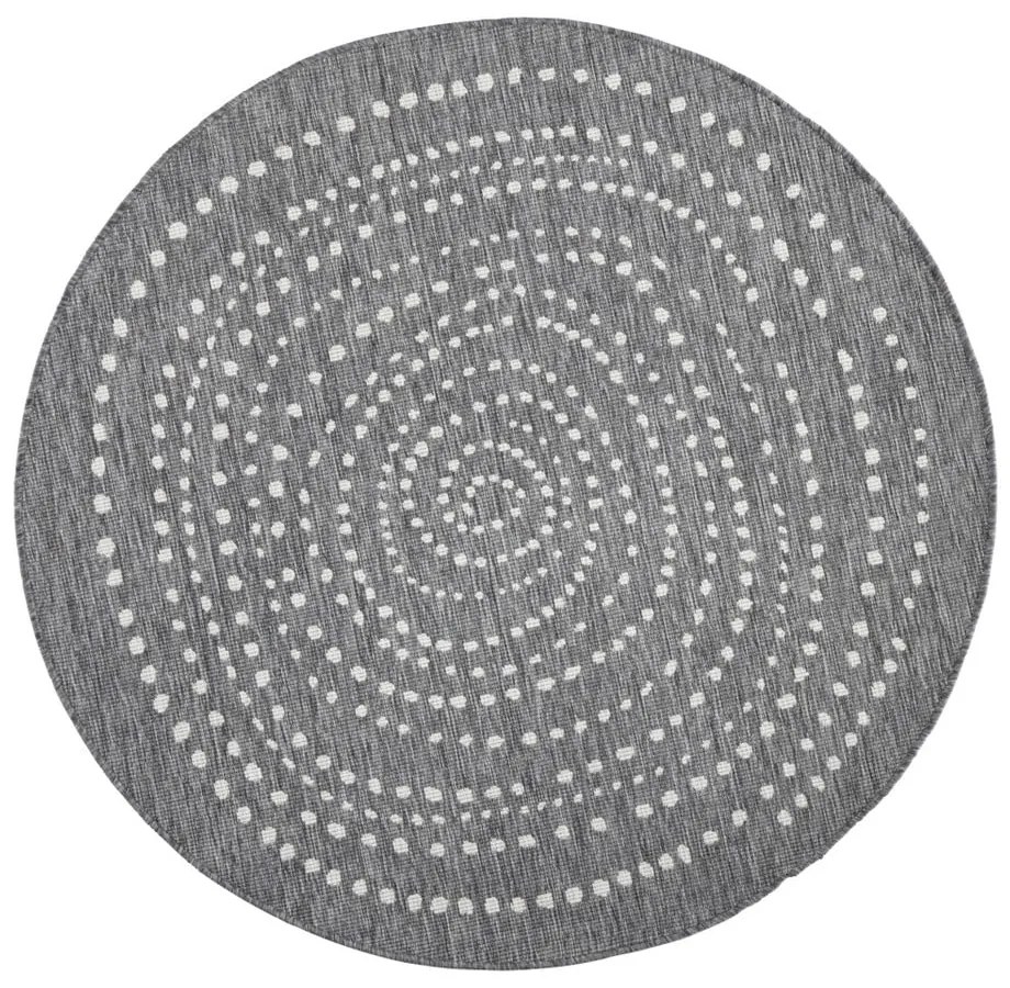 Sivý vonkajší koberec NORTHRUGS Bali, ⌀ 200 cm