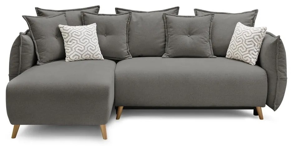 Svetlosivá rozkladacia rohová pohovka (variabilná) Nessa – Bobochic Paris