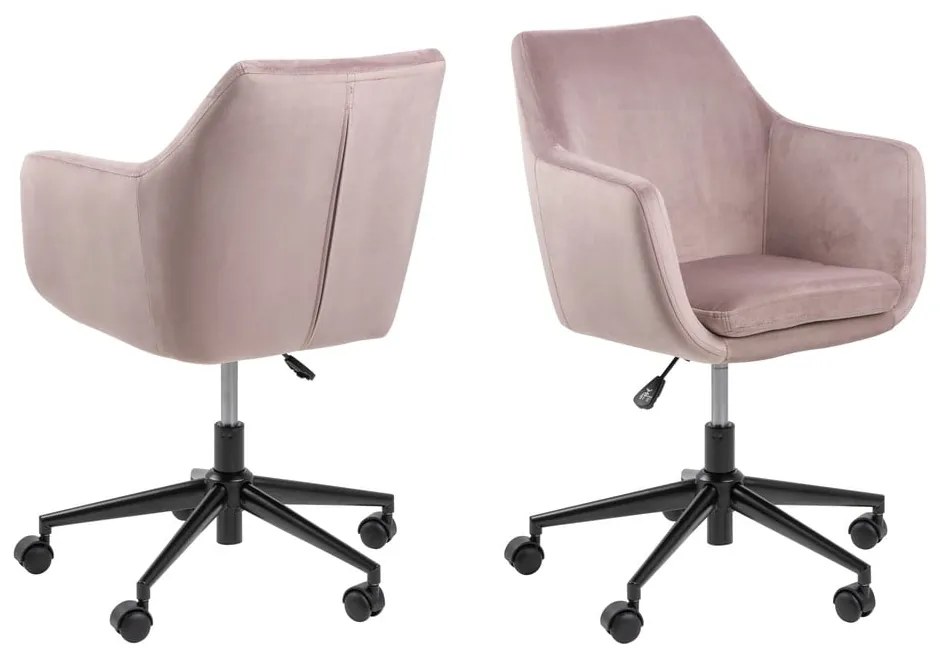 Ružová kancelárska stolička Actona Nora