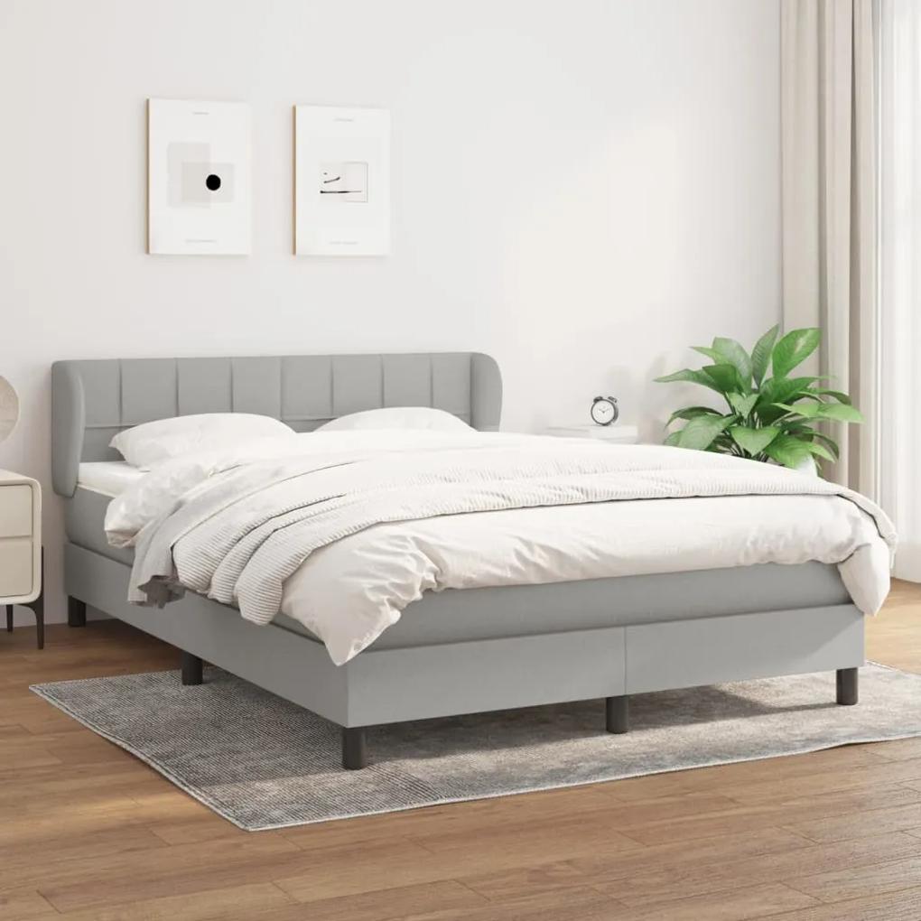 Boxspring posteľ s matracom bledosivá 140x200 cm látka 3126245