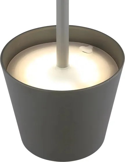Globo 58488G-LED stmievateľná dotyková nabíjateľná vonkajšia stolná lampa VANNIE 3W/5V IP54 1800mAh sivá