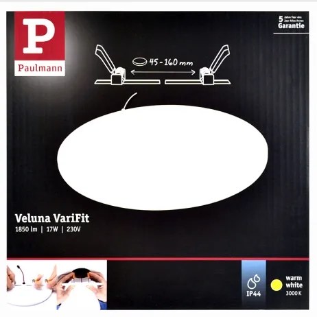 Paulmann 92389 - LED/17W IP44 Kúpeľňové podhľadové svietidlo VARIFIT 230V