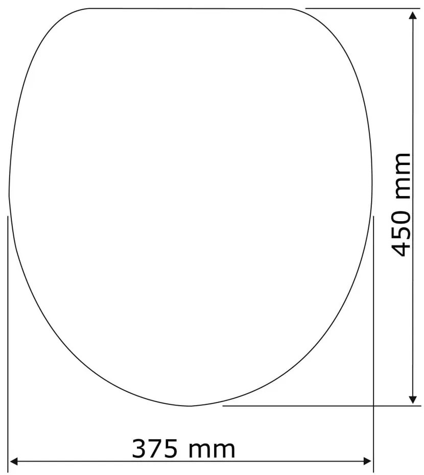 WC sedadlo s jednoduchým zatváraním Wenko Astera, 45,5 × 38 cm