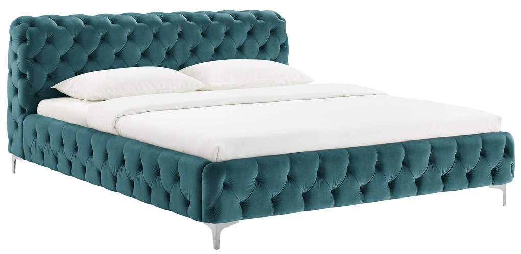 Posteľ Modern Baroko 180x200cm pacific blue velvet