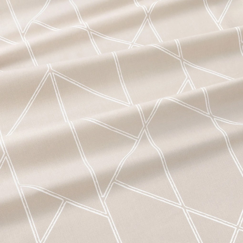 Goldea bavlnené posteľné obliečky - geometrické línie na latte 200 x 200 a 2ks 70 x 90 cm