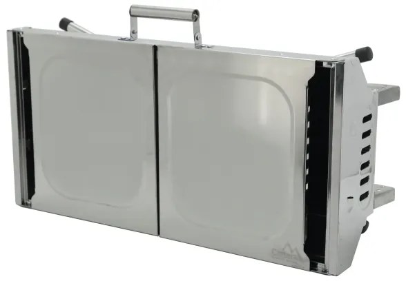 Prenosný gril na drevené uhlie lesklý chróm