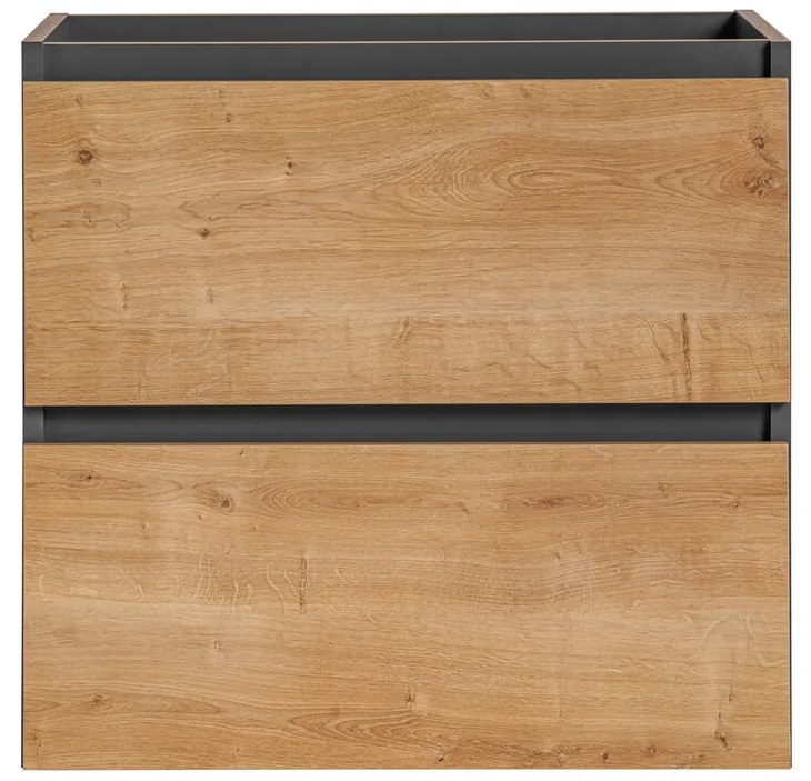 Závesná skrinka pod umývadlo Monako s doskou 140 cm sivá/dub hamilton