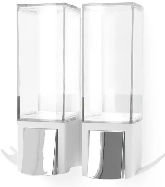 Dávkovač mydla Compactor Edge, 2 x 500 ml, biela