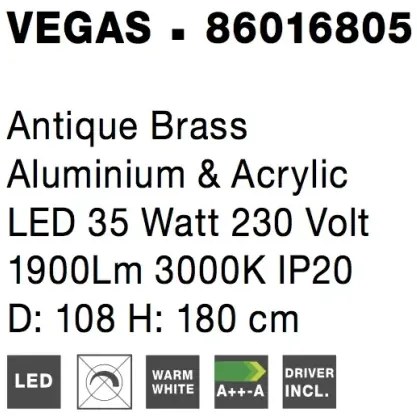 LED luster Vegas 108 mosadz