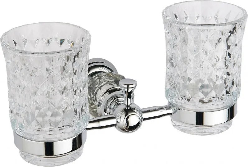 Mexen Estela dvojitý pohár na zubné kefky, chrómová - 7011552-00