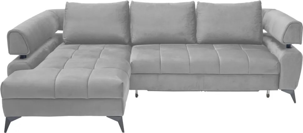 Rohová sedacia súprava Paris, svetlo šedá látka, ľavý roh
