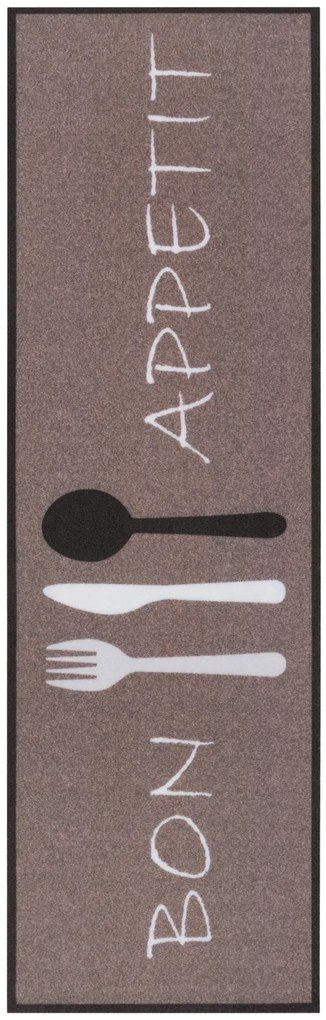 Hanse Home, Koberec behúň Cook & Clean 105724 Brown White, 50x150, hnedá, kuchyňa