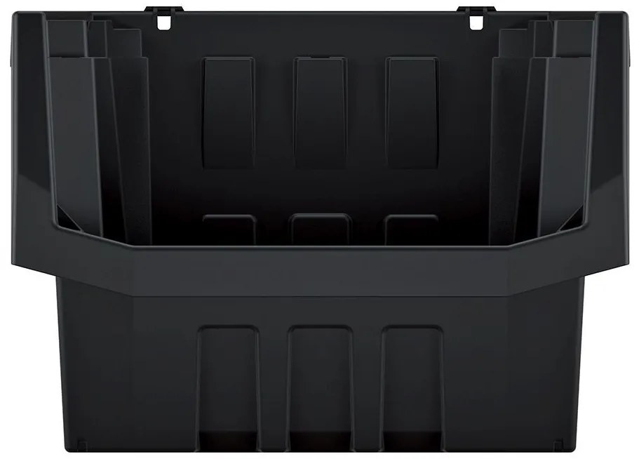 Dielenský úložný box so skosenou hranou HEAVY DUTY, čierny 40x38x28