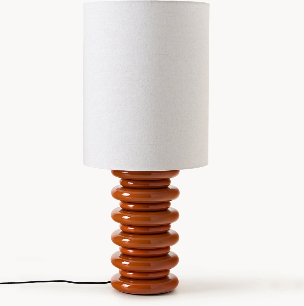 Veľká stolová lampa's dreveným podstavcom Nicolas